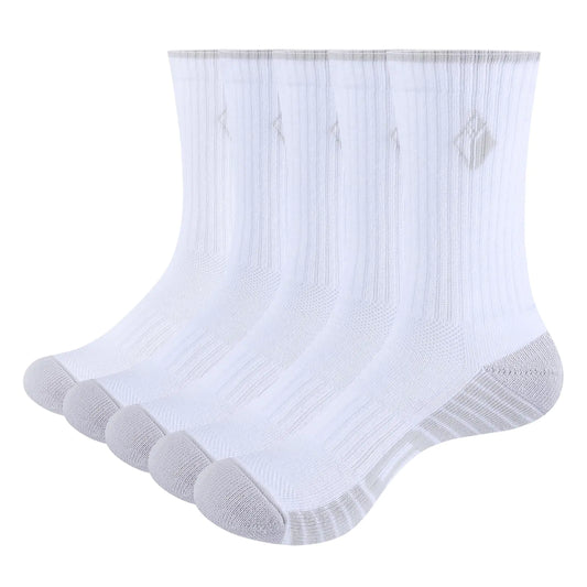 YUEDGE Athletic Crew Socks for Men 5-Pack